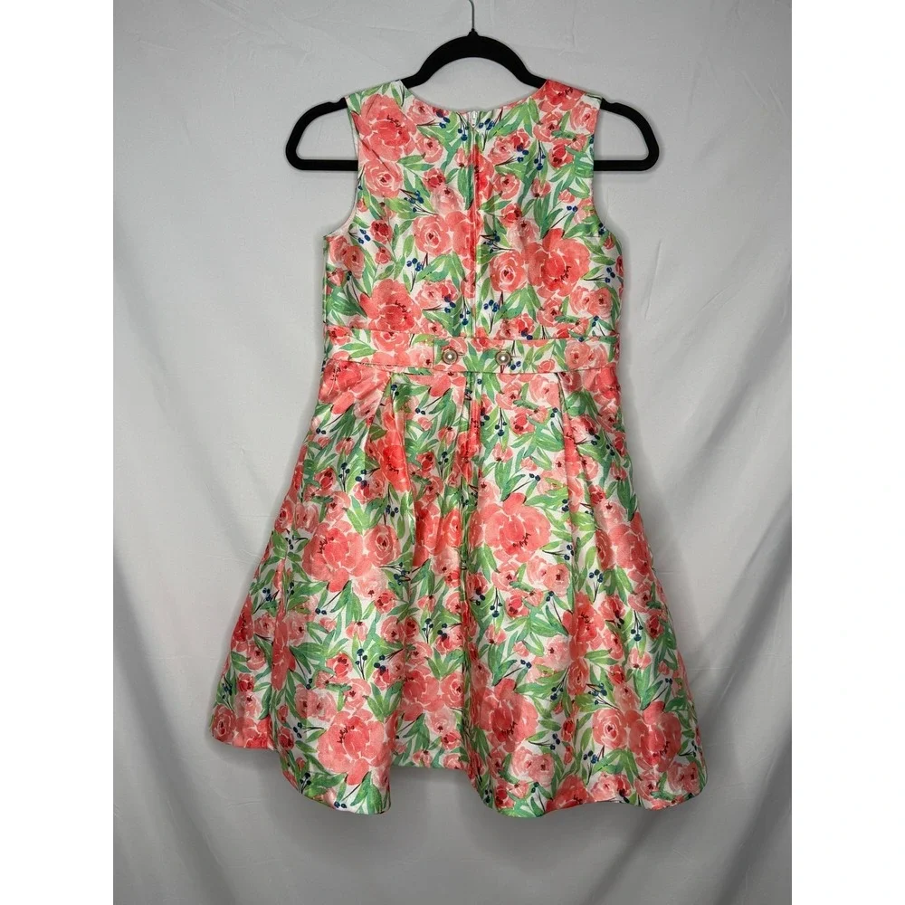 Wonder Nation Girls Floral Party Dress Bow Waist Sleeveless Size 14